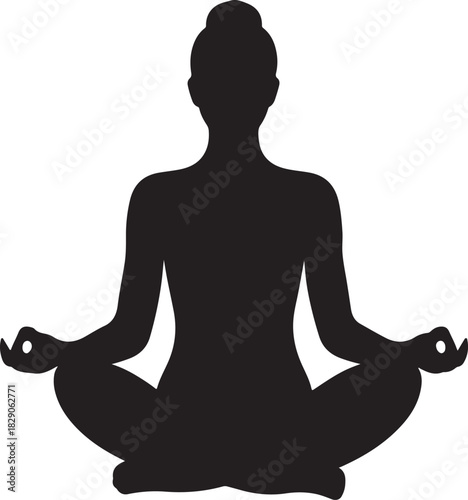 Yoga meditation silhouette for health wellness and tranquility