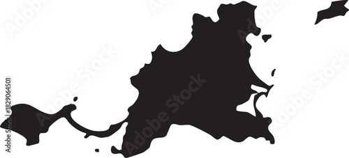 Saint Martin Map Silhouette
