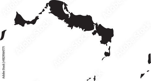 Turks and Caicos Islands Map Silhouette Isolated Vector