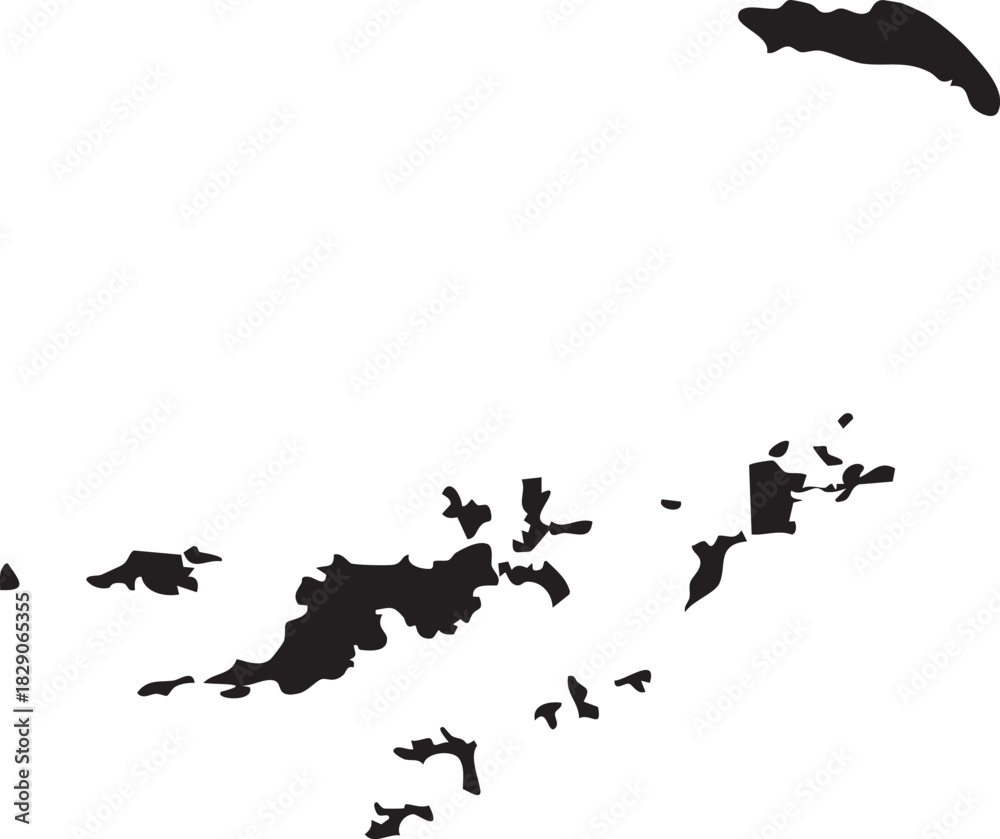 Fototapeta premium British Virgin Islands Map Silhouette Isolated Vector