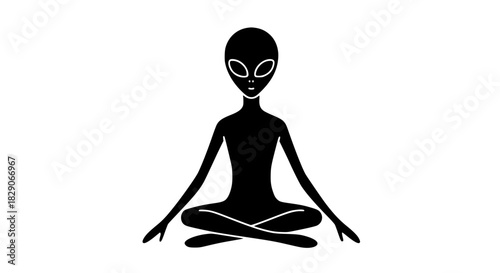 Alien sitting lotus 