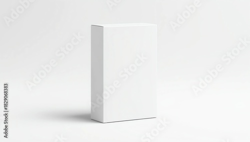 blank packaging white cardboard box isolated on white background with clipping path ready for product design mock-up