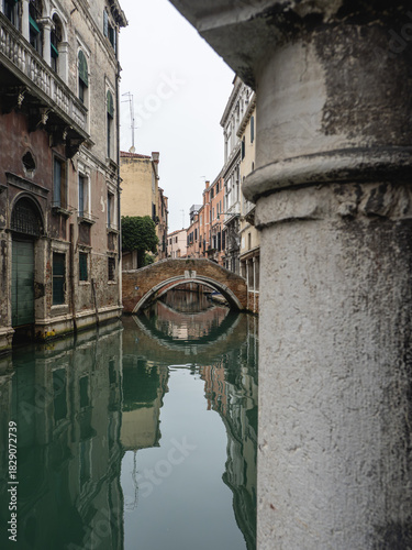 Widmann Bridge (or Ca' Widmann Bridge) in Venice, Italy. It is located in the Cannaregio district and spans the Rio di Ca' Widmann.
