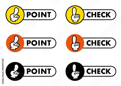 指差しのアイコン。チェック、ポイントの手のマーク。強調したいときのアイコン。
