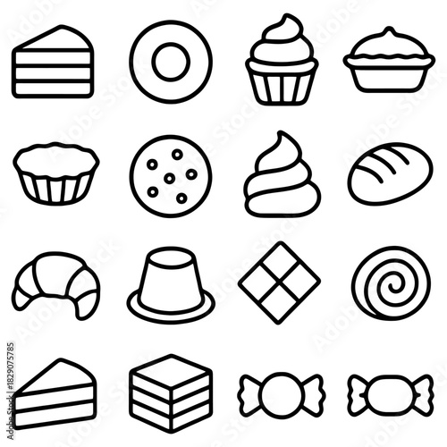 Sweet Temptations: An illustrative collection of baked goods, each one a miniature masterpiece of flavor and form, beckoning with the promise of delightful indulgence. 