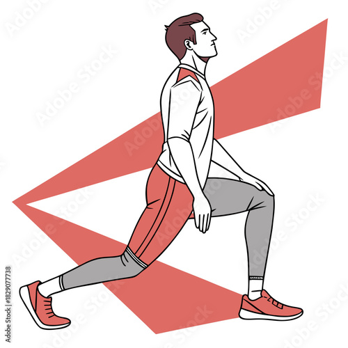 Man doing a forward lunge exercise illustration