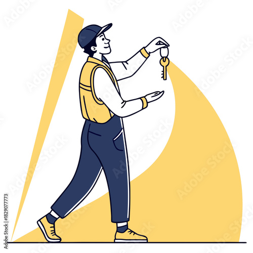 Man holding a key as a real estate agent