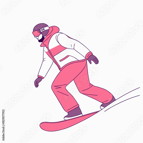 Man snowboarding down a snowy mountain slope