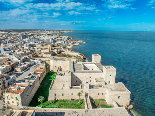 Fotografija Aerial view of norman seaside castle of Trani built with white stone in Puglia I