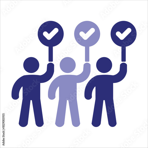 collective action icons. simple colored vector