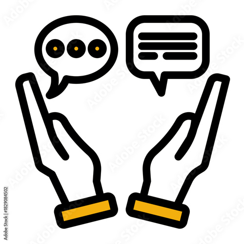 Consulting Discussion Support Forum Icon from Customer Assessment Collection (Outline Color Lineal style)