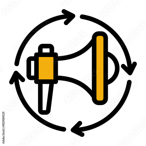 Loyalty Engagement Advocacy Promotion Icon from Customer Assessment Collection (Outline Color Lineal style)