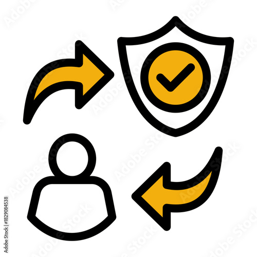 Assured Reliability Authority Shield Icon from Customer Assessment Collection (Outline Color Lineal style)