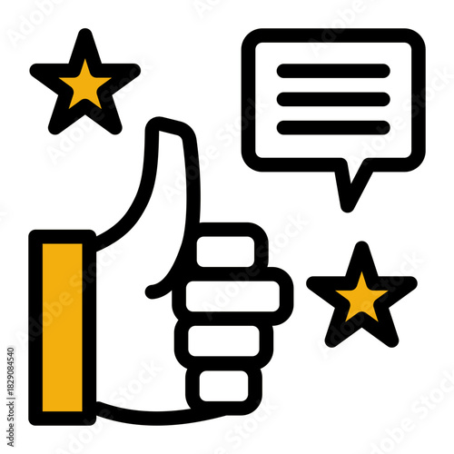 Satisfaction Rating Job Review Icon from Customer Assessment Collection (Outline Color Lineal style)