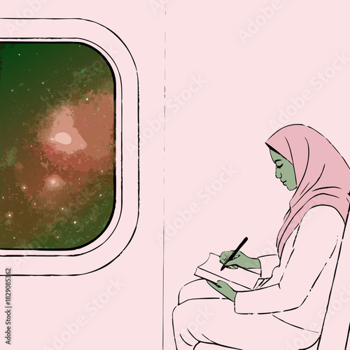 Muslimah writer finds inspiration from a galaxy view outside a window