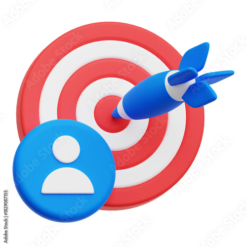User Business Goal 3D Icon Isolated On The Transparent Background