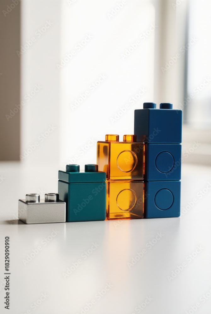 Naklejka premium Passive Income Sources as Interlocking Modular Blocks