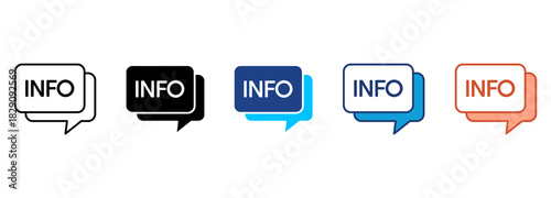 Info Icon Set Multiple Style Collection 