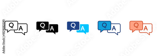 Qa Icon Set Multiple Style Collection 