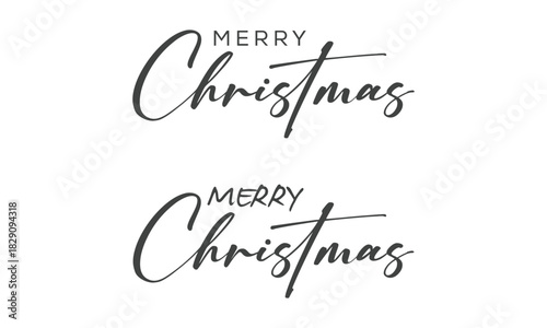Merry Christmas Black Script Text Calligraphy