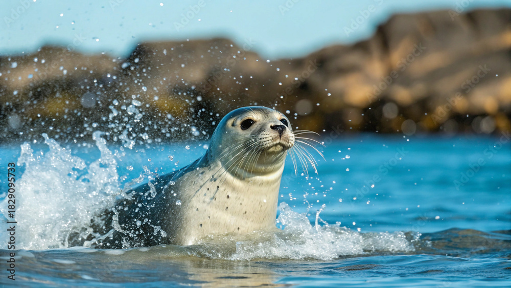 Fototapeta premium seal in water