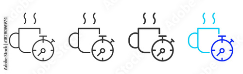 gentle pause icon set collection in creative outline style for states of mind featuring multiple thickness variations suitable for wellness meditation relaxation visual ai