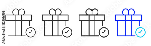 present moment icon set collection in creative outline style for states of mind featuring multiple thickness variations suitable for wellness meditation relaxation visual ai