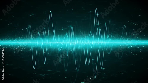 Wallpaper Mural Abstract Cyan Sound Wave Motion Graphic Loop Background Torontodigital.ca