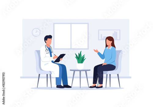 Doctor Consulting with Patient in Office Setting, Medical Consultation