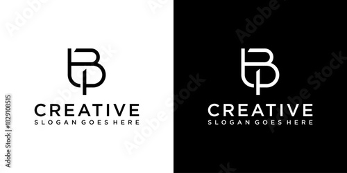 PB or BP initial letter logo design vector