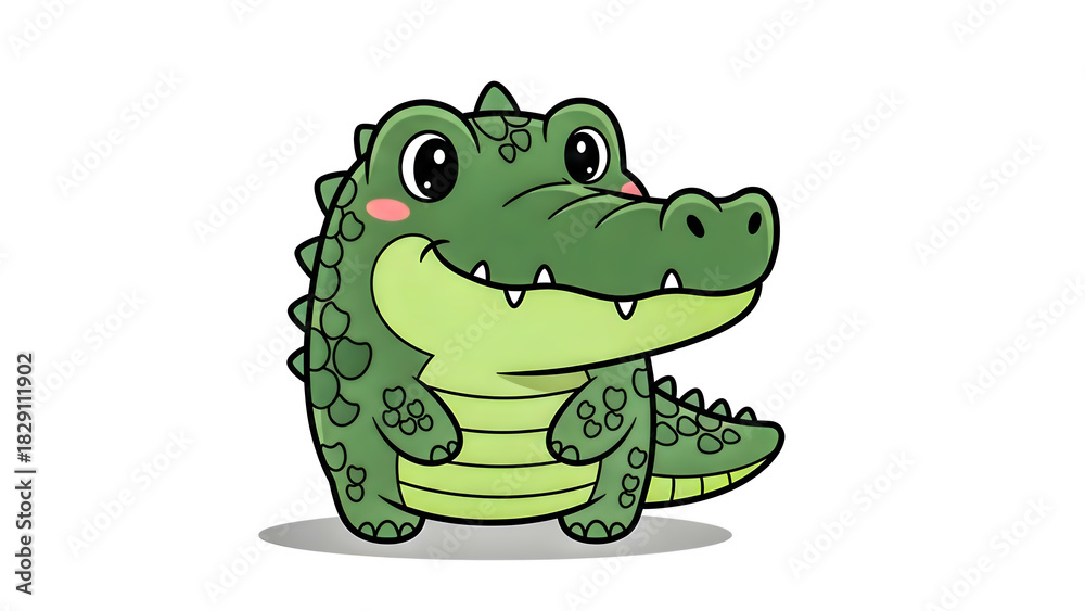 Fototapeta premium Friendly Cartoon Alligator Character With Big Smile For Kids Books And Education Materials Projects Creativity