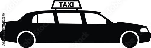 Sleek luxury limousine taxi service icon silhouette transportation business symbol vector