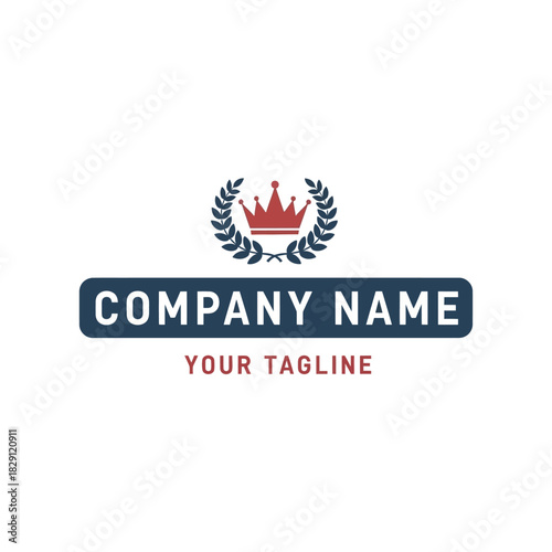 Royal Crown Emblem with Company Name and Tagline Logo.