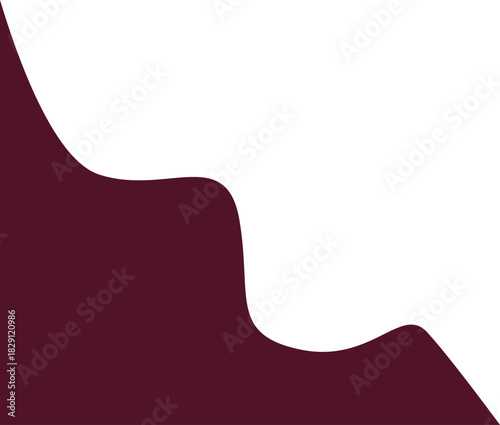 Abstract maroon and white flowing design element for backgrounds.