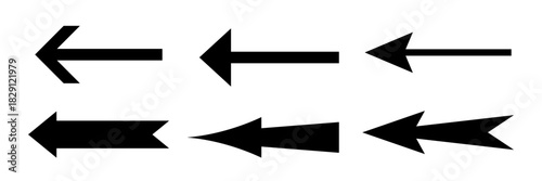 Neon black Arrow icons set. Arrows vector sing isolated on white background. Big vector set of black arrow symbol and direction pointers in different styles. Beautiful arrow vector collection.