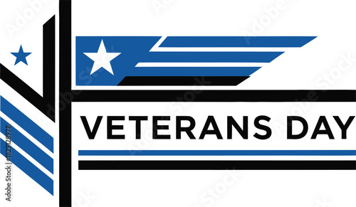 Veteran's Day Abstract Design with Stripes and Star vector illustration