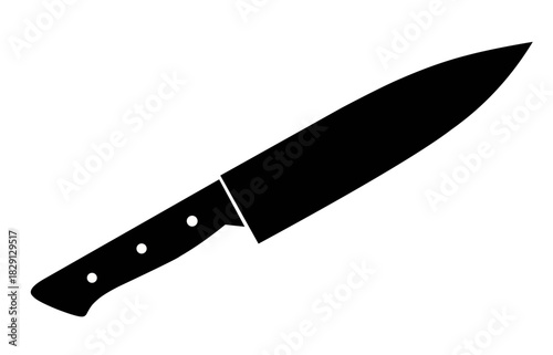 kitchen knife silhouette vector isolated, cooking tools, utensil icons, and food industry graphics. Simple black shape isolated on white background.