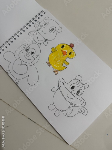 kids cute animal drawings