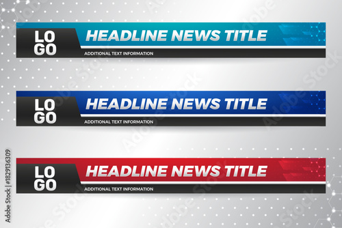 News lower third for television and streaming channel, news update