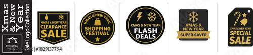 Boost Holiday Sales with Christmas and New Year Promotional Labels for Clearance, Shopping Festivals, and Flash Deals super saver special sale