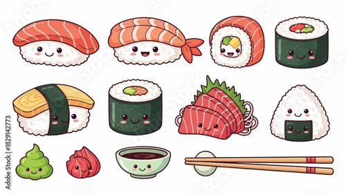 sushi set vector