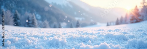 Softly falling snow on untouched, snowy expanse , january, tranquil, fields