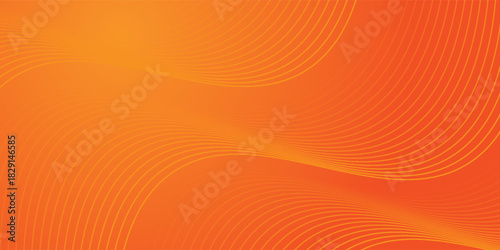 Vector abstract background with dynamic orange waves, lines and particles. vector