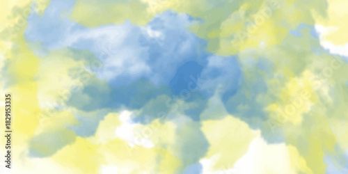 Abstract bright texture of blue in yellow paint background, Splash acrylic colorful background, pastel water color background wall texture pattern seamless Soft sweet blurred pastel color background.