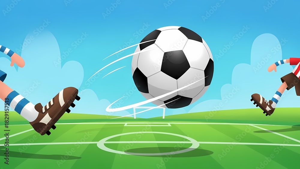 Obraz premium soccer player kicking ball