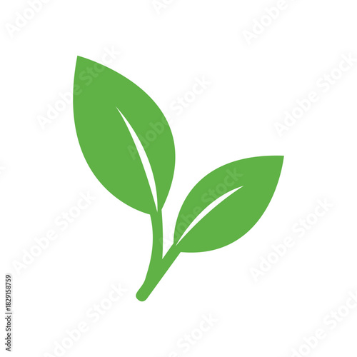 Green Leaves Icon Eco-Friendly Symbol for Nature, Growth, and Environmental Themes