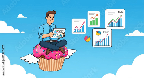 Conceptual illustration showcasing business growth through unconventional entrepreneurship