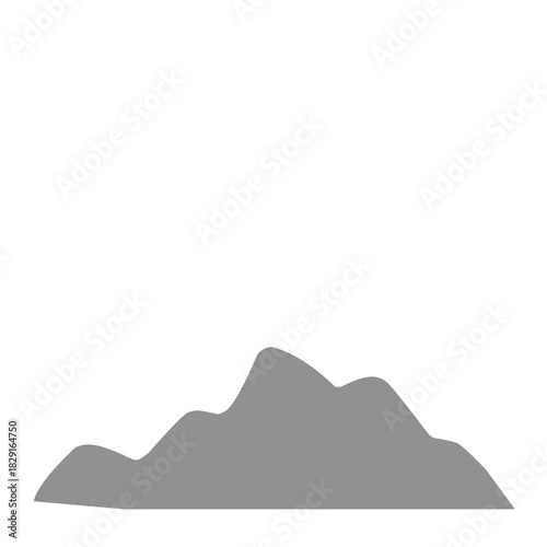 Minimalist Gray Mountains on white Background