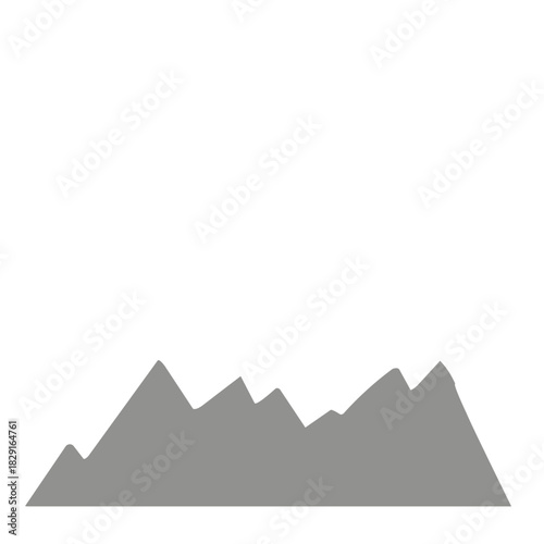 Minimalist Grey Mountains on Bright white Sky