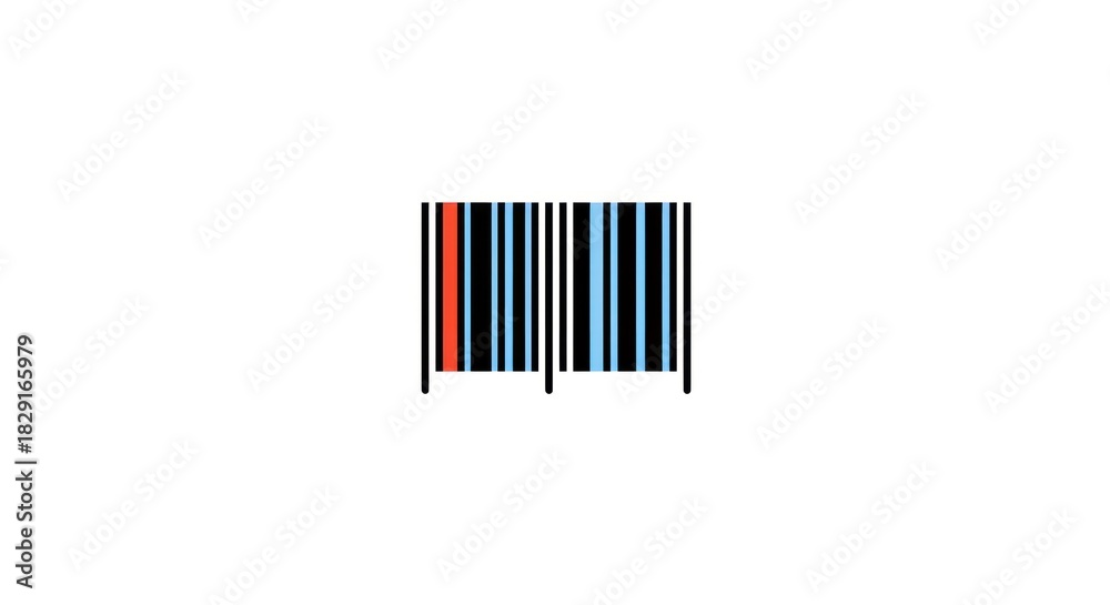 Obraz premium Colorful barcode illustration on white background for product identification.